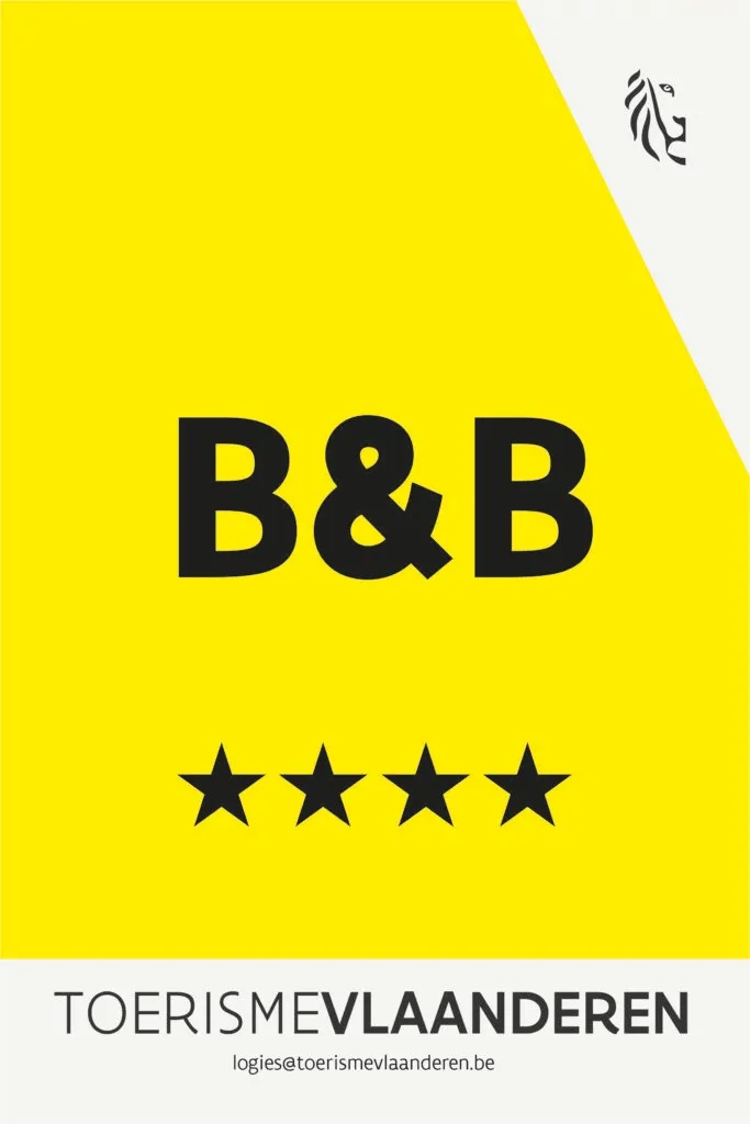 Erkend door Toerisme Vlaanderen: B&B 4 sterren